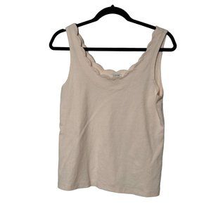 J.Crew pink scalloped sleeveless tank top women’s size medium 1521